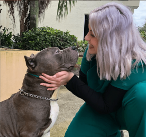 Staff and Dog with Cropped Ears